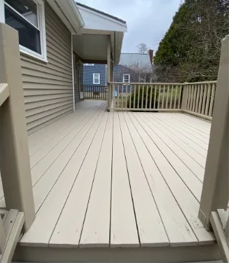 Restored deck with an even neutral finish from the Proper Paint project gallery